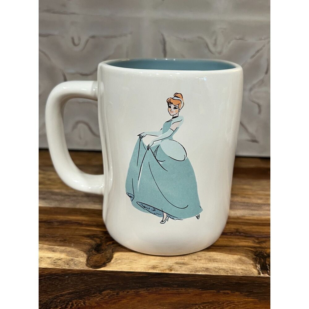 Rae Dunn Disney Princess Cinderella Mug Blue Interior Magenta Collection 20 oz